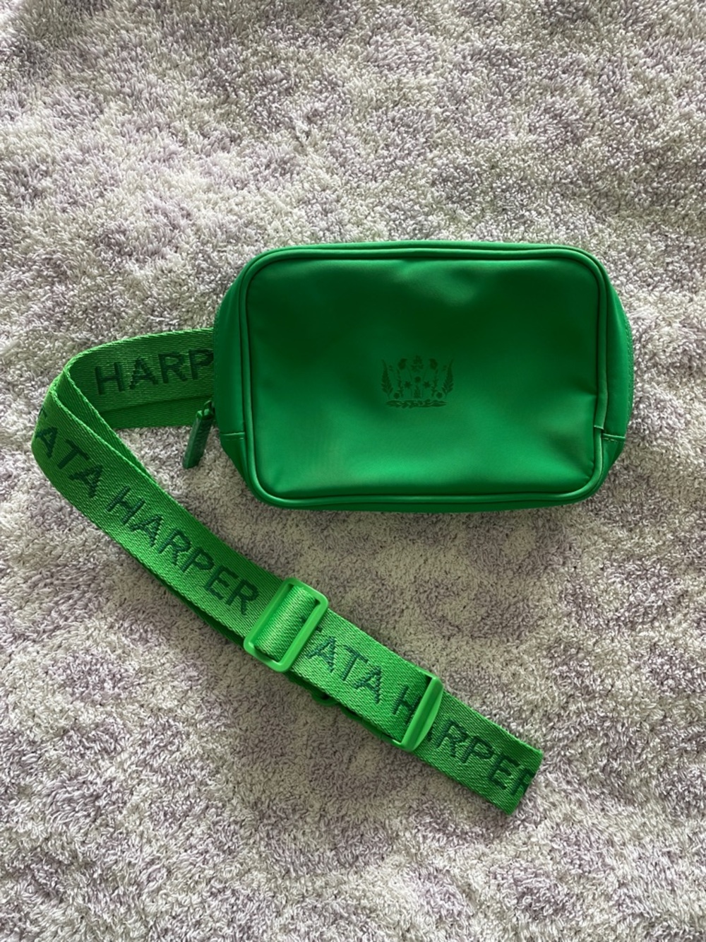 Tata Harper Bright Green Logo Belt Bag with Branded Strap